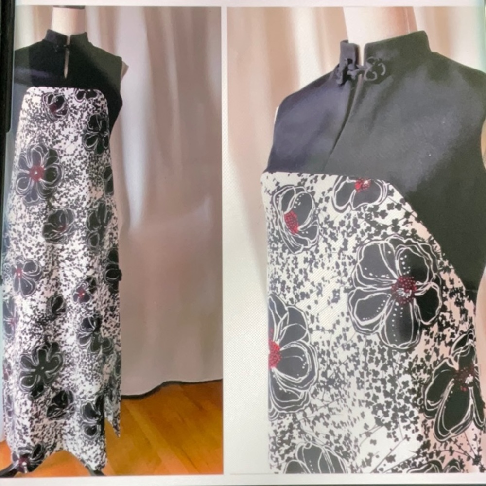 🔥$5 SALE! Vintage Wilshire Blvd, slit oriental style 1970’s maxi dress. M-L
